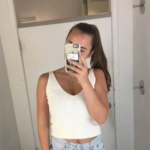 Brandy Melville White Sweater Tank